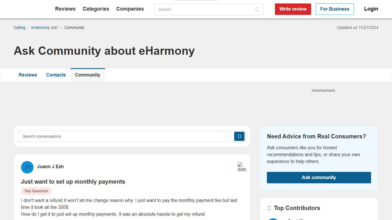 Discussions about EHARMONY | PissedConsumer Community