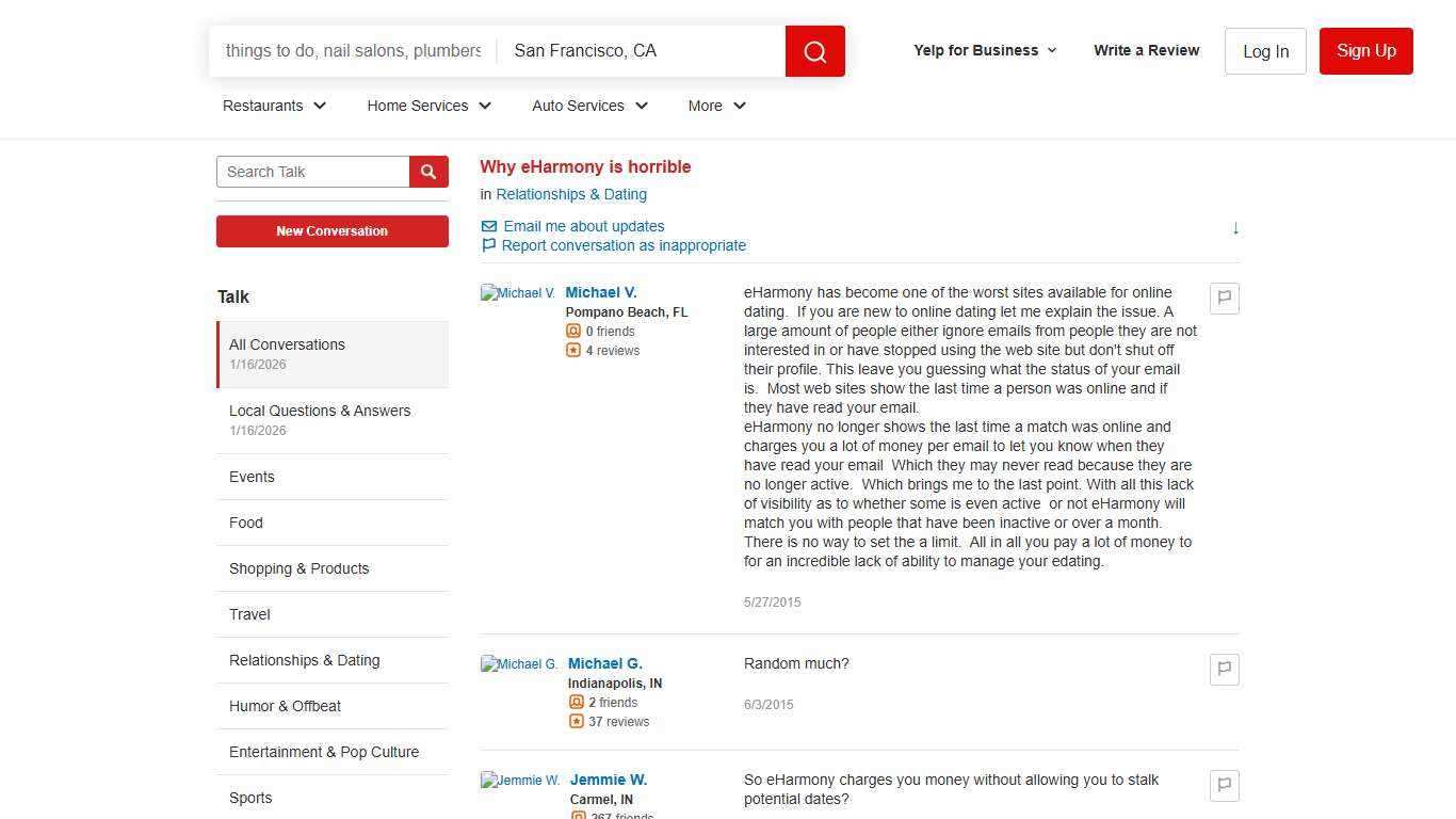 Why eHarmony is horrible | Indianapolis - Yelp